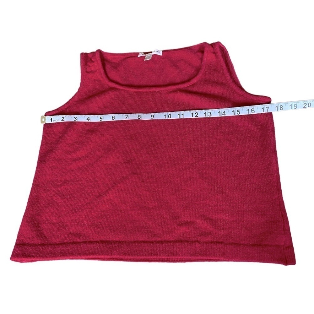St. John Santana Knit Wool Blend Scoop Neck Fuschia Pink Tank Top Size Small - Picture 3 of 7